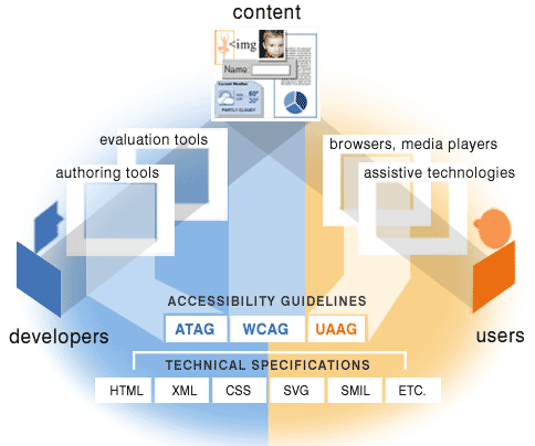 rappresentazione delle specifiche WAI del W3C